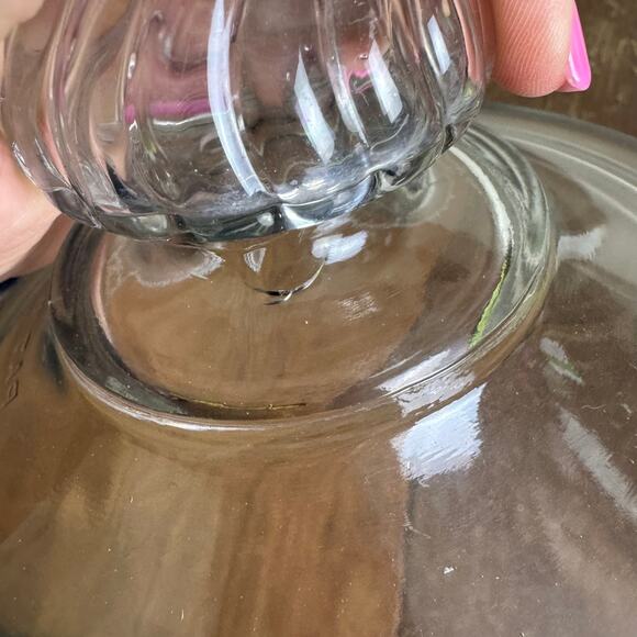 Vintage Antique Clear Glass pressed Pat D replacement lid with finial knob - Picture 6 of 12